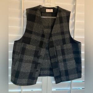 FILSON Mackinaw Classic Plaid VEST 100% Virgin Wool Excellent Condition XXL